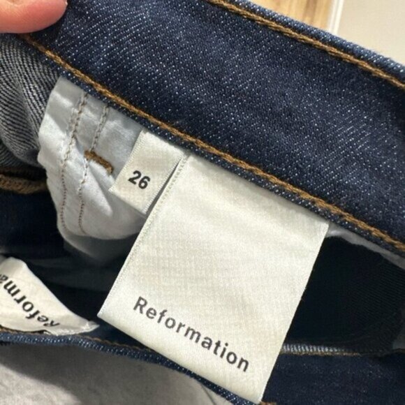 LIKE NEW- Reformation High & Slim Hayes Blue Jeans - Picture 8 of 13